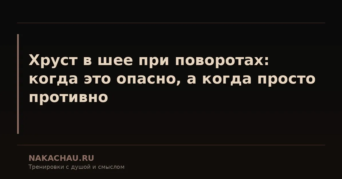 хруст в шее при поворотах