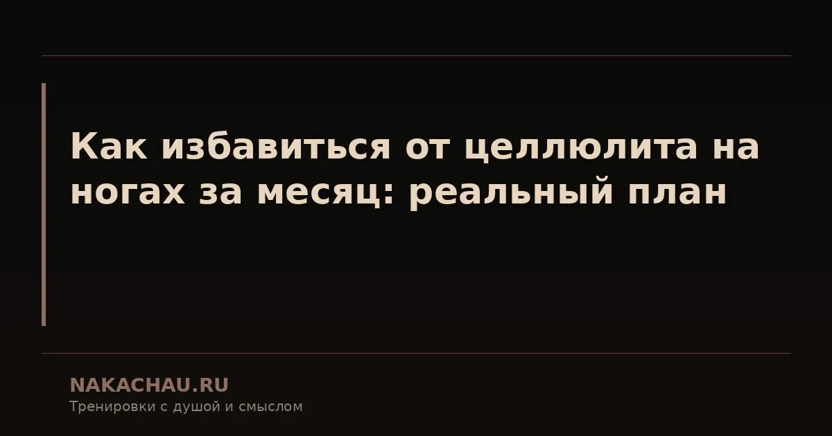 как избавиться от целлюлита