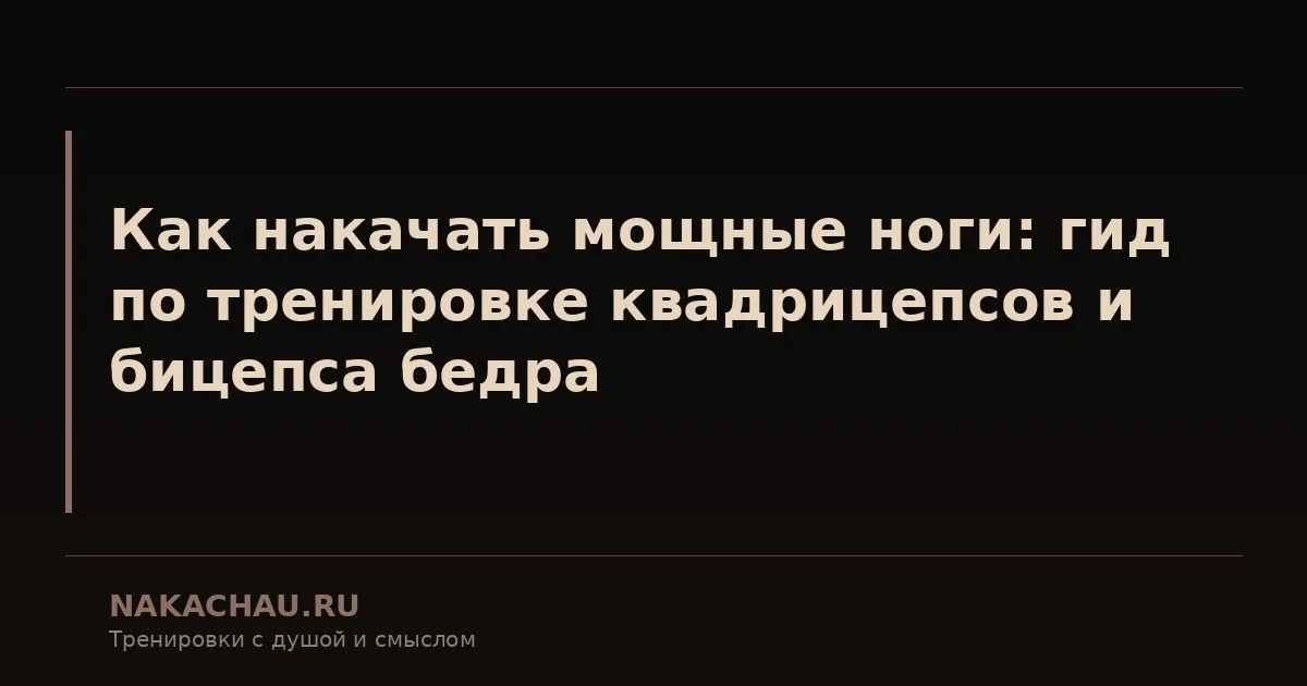 как накачать мощные ноги