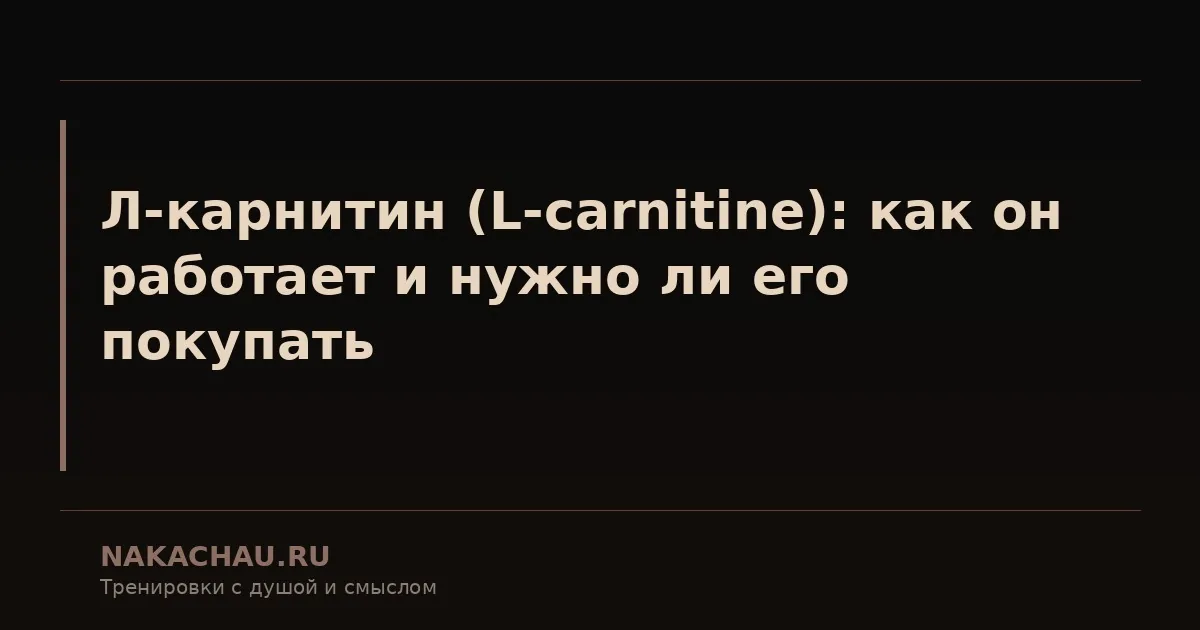 л карнитин l carnitine