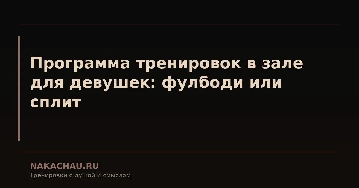 программа тренировок в зале для