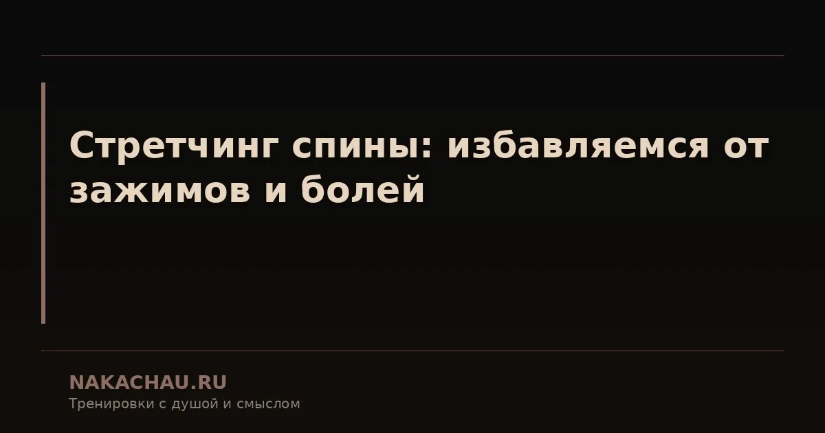 стретчинг для спины