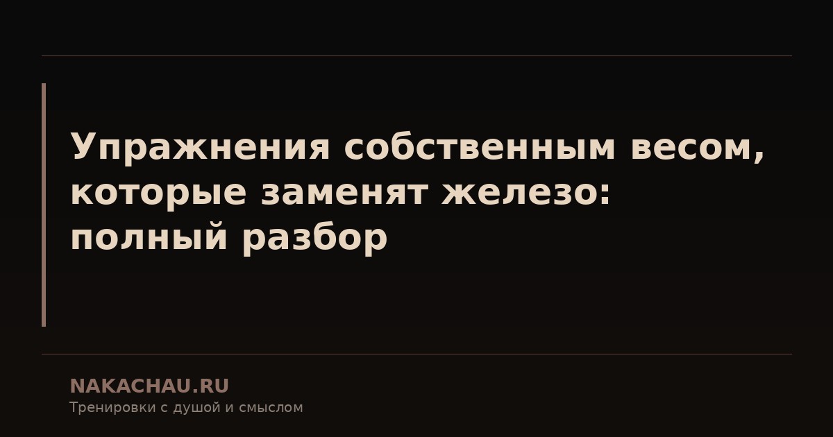 упражнения собственным весом которые заменят